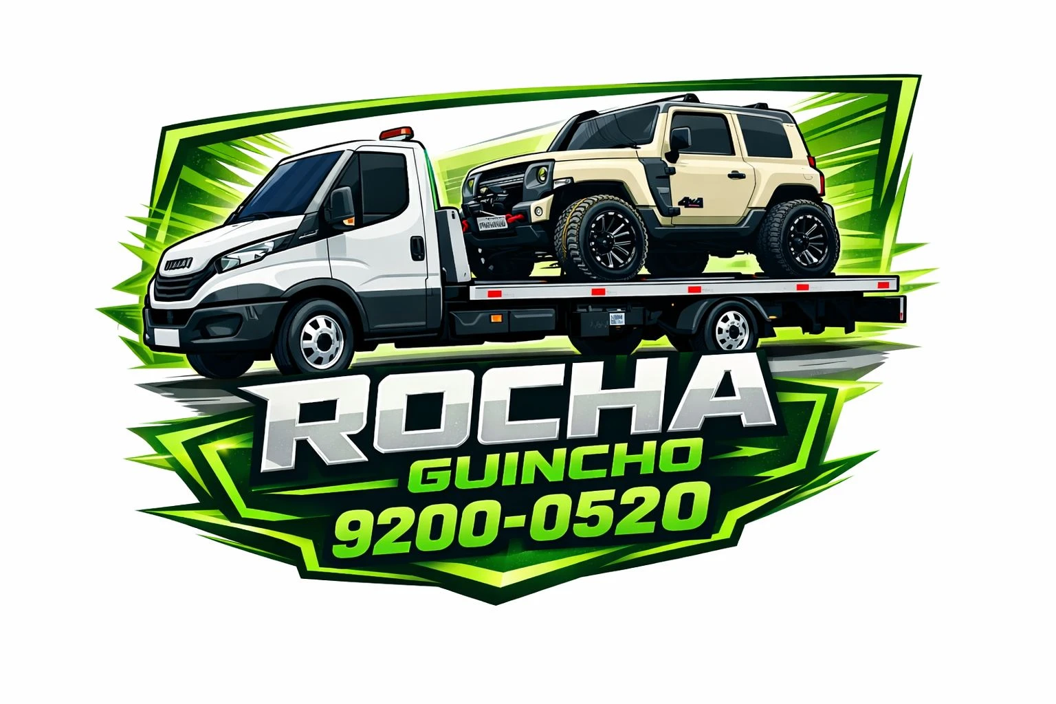 Caminhão guincho plataforma transportando um veículo 4x4 – Rocha Guincho
